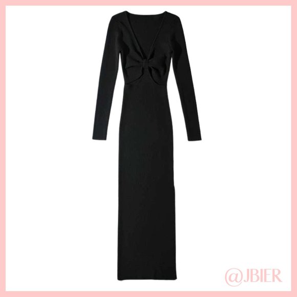 Long Sleeve Cut-Out Maxi Dress - Picture 3 of 8